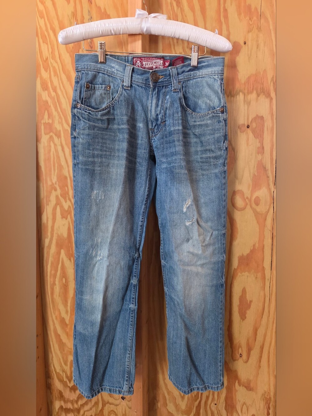 Akademiks Men’s Acid Wash Swirl Pattern Denim Jeans Size 30 Y2K Streetwear